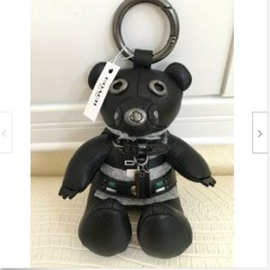 STAR WARS x COACH Limited Darth Vader Bear Bag Charm Leather Black Key Ring NEW